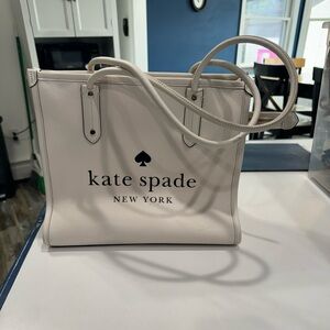 White leather Kate Spade Tote